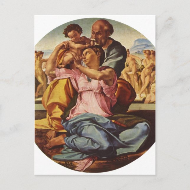 Michelangelo Buonarroti Hl. Familie, Tondo 1504-15 Postcard (Front)