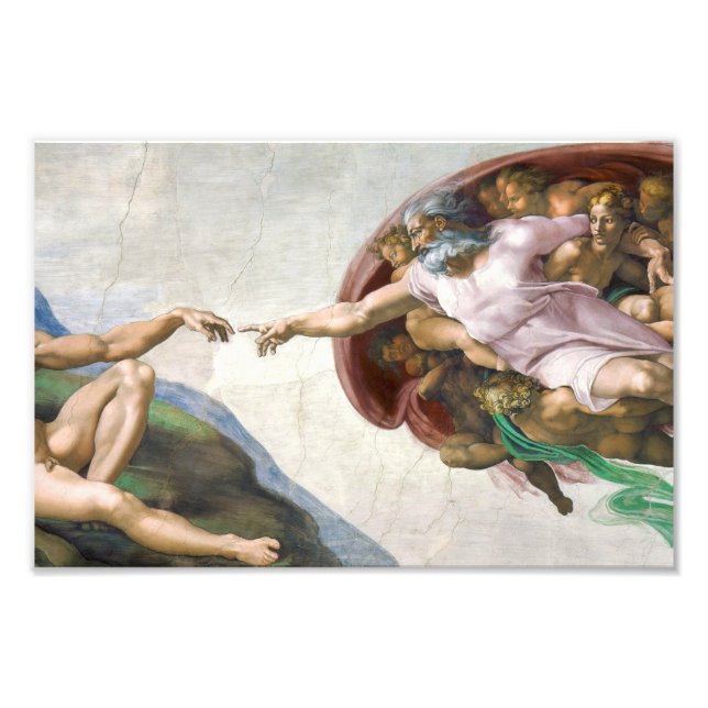 Michelangelo Buonarroti's The Creation of Adam (ci Photo Print (Front)