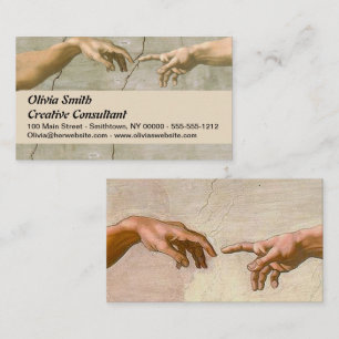 Michelangelo Creation Adam God Art Business Card