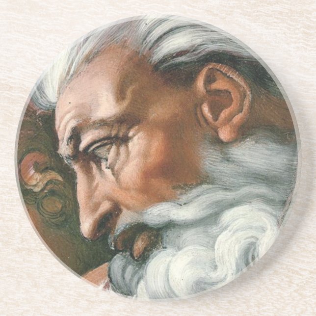 Michelangelo Creation Adam God Art Coaster (Front)