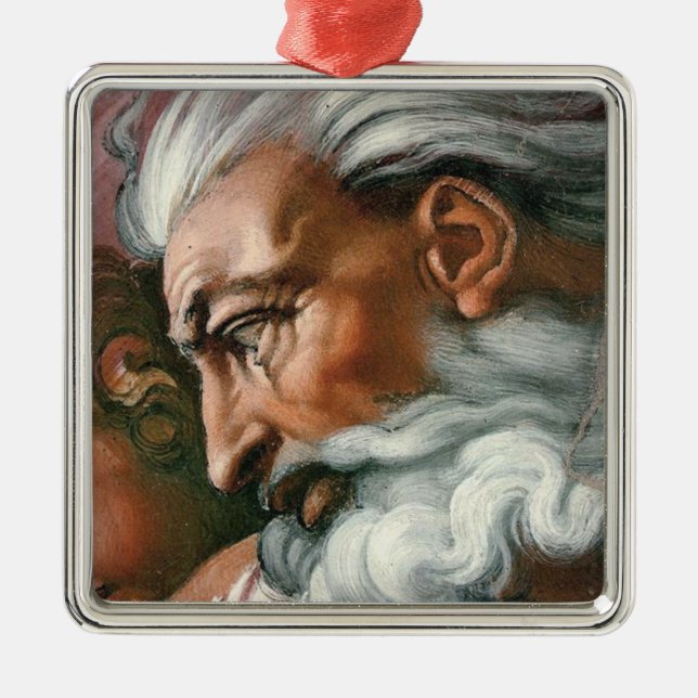 Michelangelo Creation Adam God Art Metal Tree Decoration (Front)
