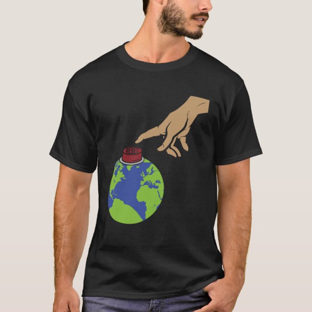 MichelAngelo  Creation of Adam Earth with reset bu T-Shirt (Front)