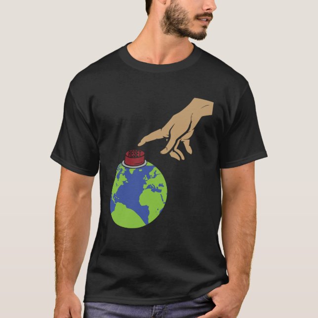 MichelAngelo  Creation of Adam Earth with reset bu T-Shirt (Front)