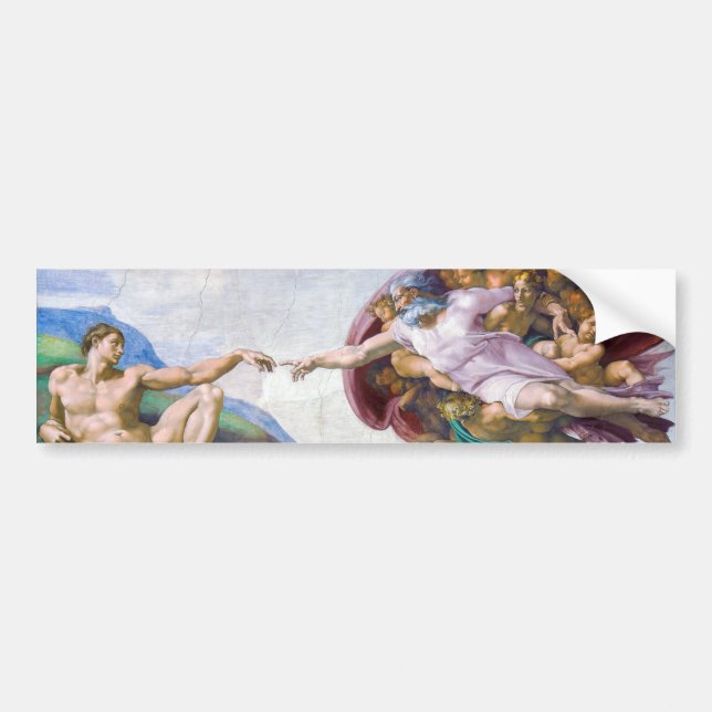 Michelangelo - Creation of Adam Isolated Bumper Sticker (Front)