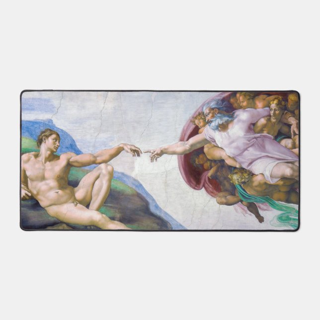 Michelangelo - Creation of Adam Isolated Desk Mat (Front)
