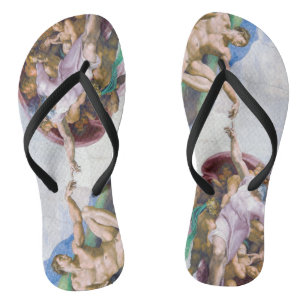 Michelangelo - Creation of Adam Isolated Flip Flops