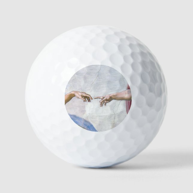 Michelangelo - Creation of Adam Isolated Golf Balls (Front)