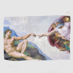 Michelangelo - Creation of Adam Isolated Golf Towel