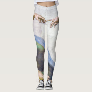 Michelangelo - Creation of Adam Isolated Leggings