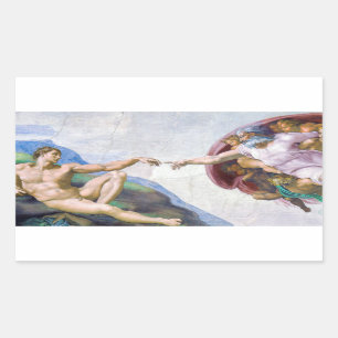 Michelangelo - Creation of Adam Isolated Rectangular Sticker