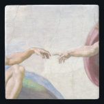 Michelangelo - Creation of Adam Isolated Stone Coaster<br><div class="desc">Creation of Adam on the ceiling of Sistine Chapel's - Michelangelo,  1508-1512</div>