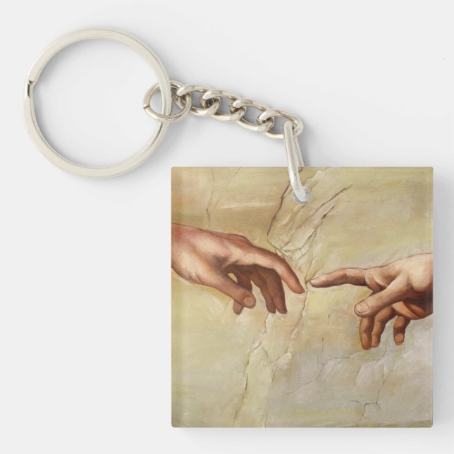 Michelangelo Creation of Adam Sistine Chapel Key Ring (Front)