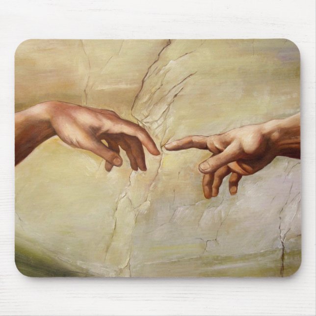 Michelangelo Creation of Adam Sistine Chapel Mouse Mat (Front)