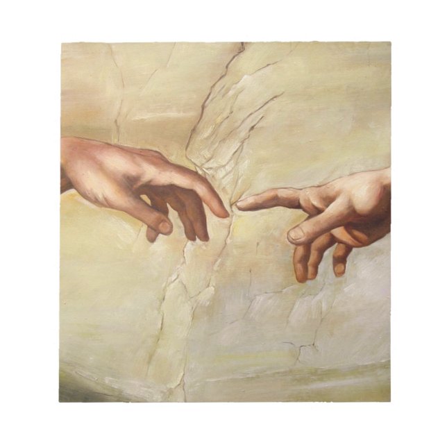 Michelangelo Creation of Adam Sistine Chapel Notepad (Front)
