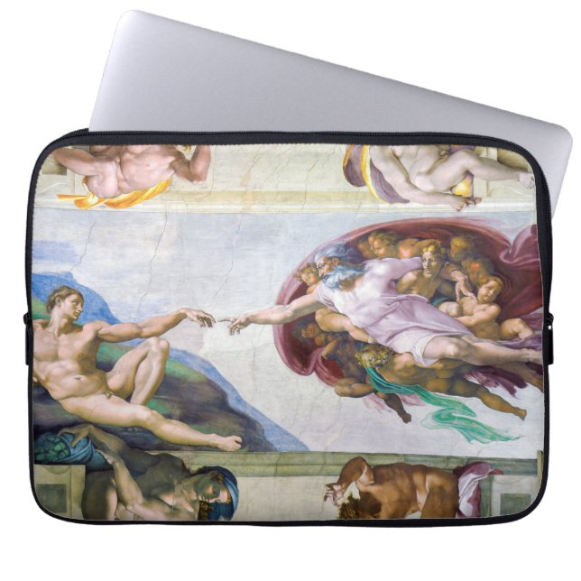 Michelangelo - Creation of Adam, Sistine Chapel's Laptop Sleeve (Front)