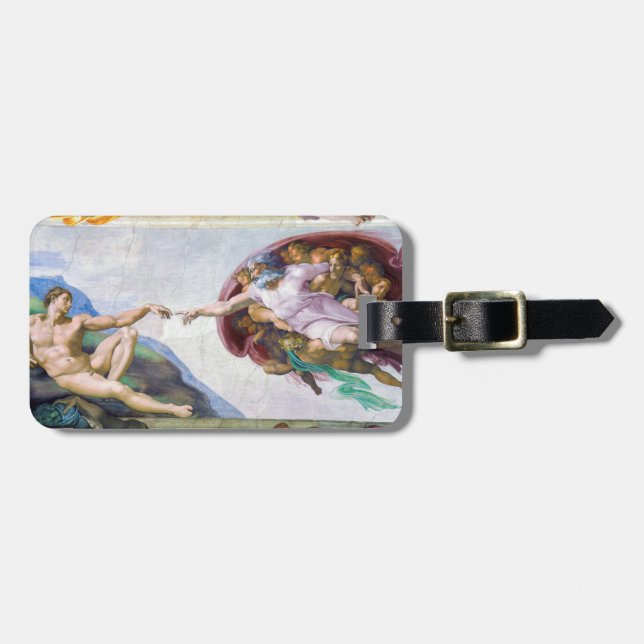 Michelangelo - Creation of Adam, Sistine Chapel's Luggage Tag (Front Horizontal)