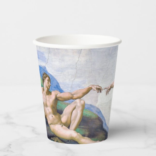 Michelangelo - Creation of Adam, Sistine Chapel's Paper Cups (Front)