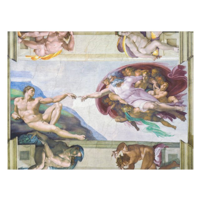 Michelangelo - Creation of Adam, Sistine Chapel's Tablecloth (Front (Horizontal))