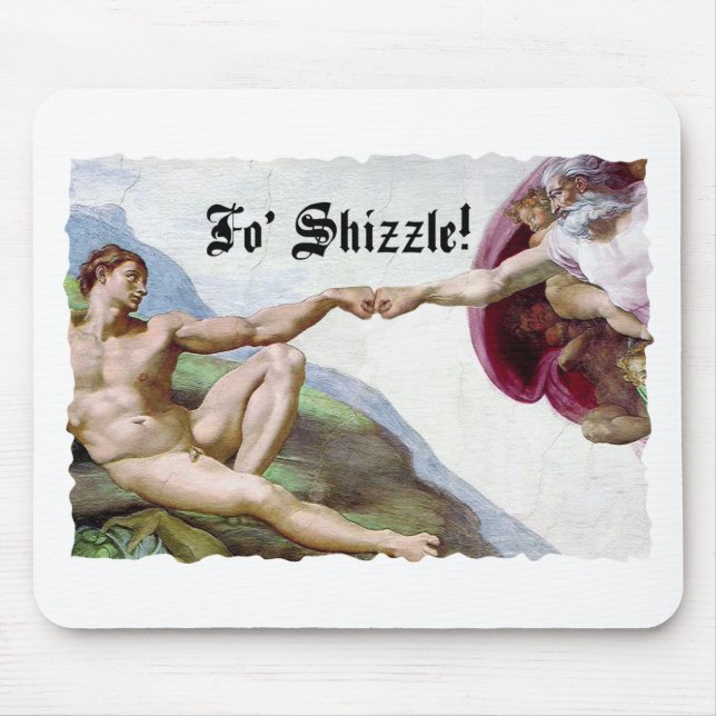 Michelangelo Creation Of Man Fist Bump Fo Shizzle Mouse Mat (Front)