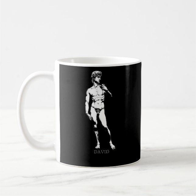 Michelangelo-David-Italian-Sculpture Coffee Mug (Left)