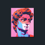 Michelangelo David Neon Pop Art Illustration Canvas Print<br><div class="desc">This striking vector illustration reimagines the iconic face of Michelangelo's David. Featuring strong outlines,  bold colours,  and pop culture influences,  this high-resolution digital painting captures the detailed facial features with a sharp focus. The smooth gradients and vibrant colour palette make this a standout piece of modern art.</div>