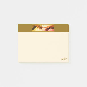 Michelangelo Hands Vintage Art ASAP on ivory Post-it Notes