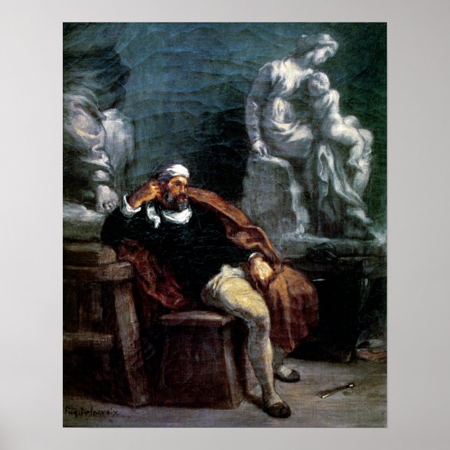 Michelangelo  in his Studio Poster (Front)