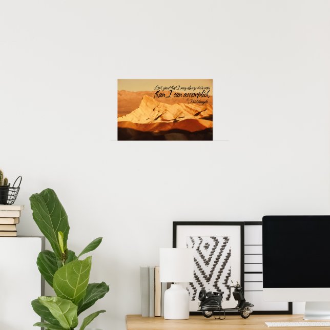 Michelangelo Inspirational Quote "Lord, grant" Poster (Home Office)
