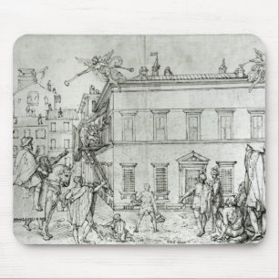 Michelangelo on horseback, visiting an artist mouse mat