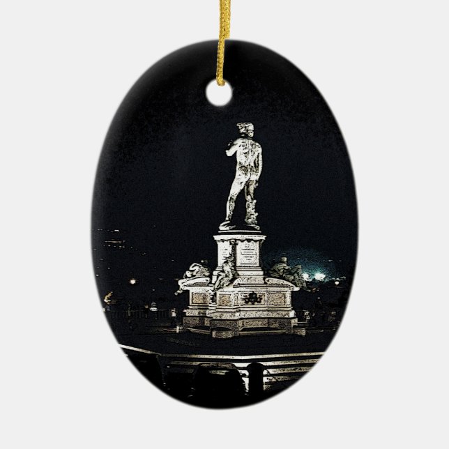 Michelangelo square ceramic tree decoration (Front)