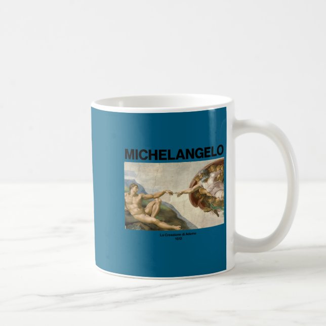 Michelangelo - The Creation Of Adam _ Famous Paint Coffee Mug (Right)
