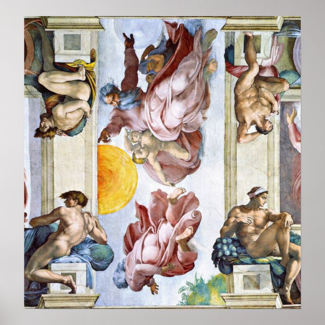Michelangelo - The creation of sun moon and stars Poster (Front)
