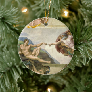 Michelangelo's Creation of Man (Creation of Adam) Ceramic Tree Decoration