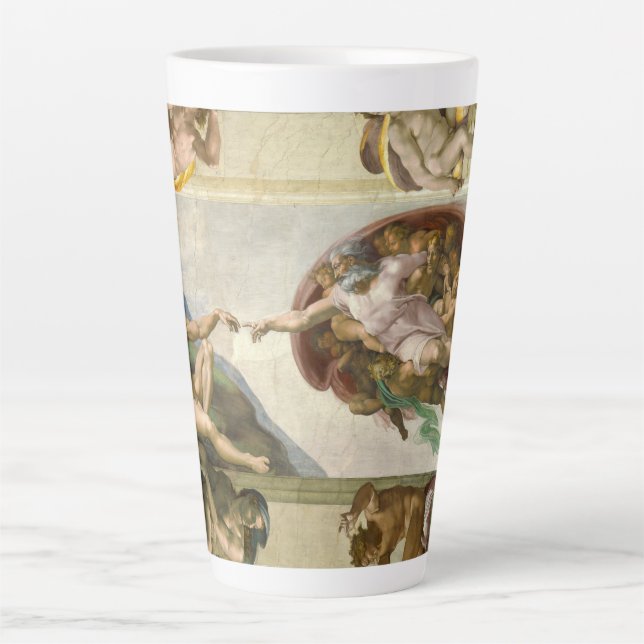 Michelangelo's Creation of Man (Creation of Adam) Latte Mug (Front)