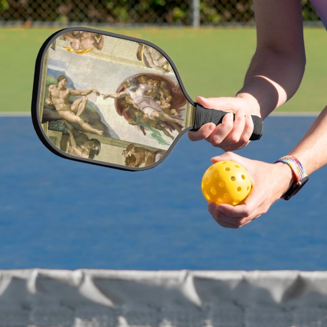 Michelangelo's Creation of Man (Creation of Adam) Pickleball Paddle (Insitu)