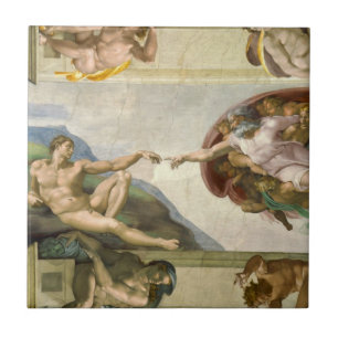 Michelangelo's Creation of Man (Creation of Adam) Tile