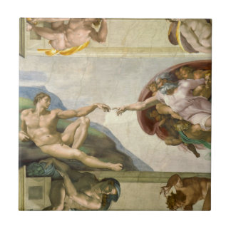 Michelangelo's Creation of Man (Creation of Adam) Tile