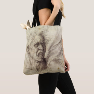 Michelangelo's Damned Soul, Head of a Man Tote Bag