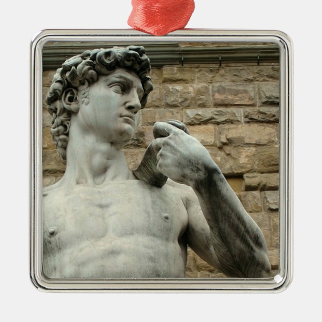Michelangelo's David 1 Metal Tree Decoration (Front)