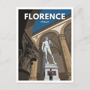 Michelangelo's David beneath Renaissance Arches Postcard