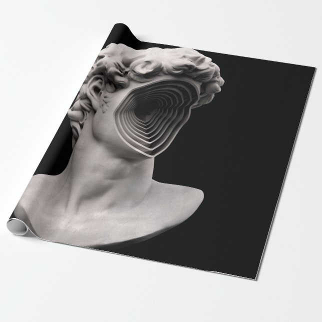Michelangelo's David classical bust head Wrapping Paper (Unrolled)