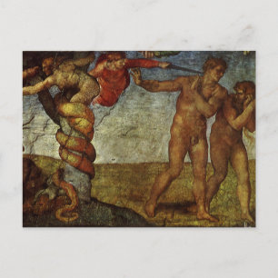 Michelangelo's Fall and Expulsion, Garden of Eden Postcard