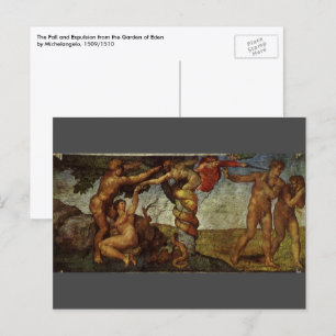 Michelangelo's Fall and Expulsion, Garden of Eden Postcard