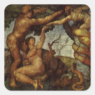 Michelangelo's Fall and Expulsion, Garden of Eden Square Sticker