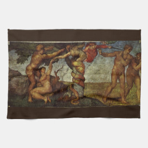 Michelangelo's Fall and Expulsion, Garden of Eden Tea Towel
