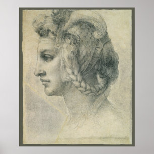 Michelangelo's Ideal Head of a Woman Poster
