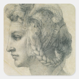 Michelangelo's Ideal Head of a Woman Square Sticker