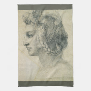 Michelangelo's Ideal Head of a Woman Tea Towel