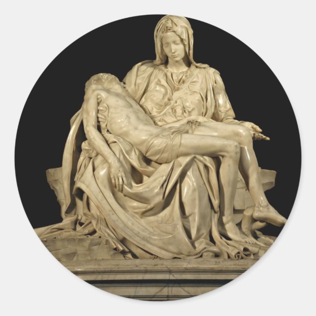 Michelangelo's Pieta Classic Round Sticker (Front)