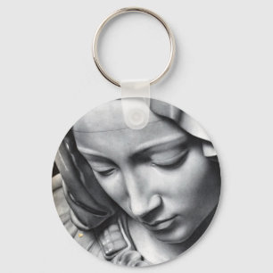 Michelangelo's Pieta detail of Virgin Mary's face Key Ring